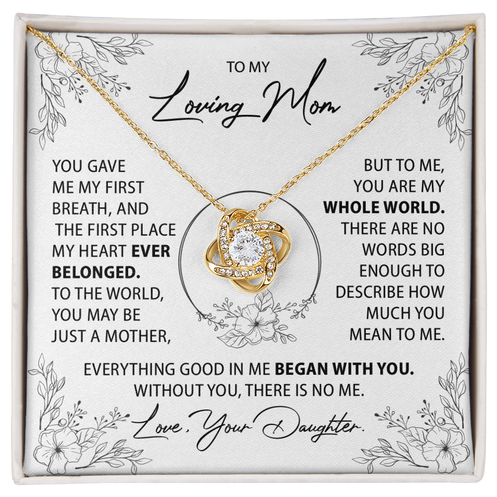 To My Mom - Everything good in me began with you - From Daughter