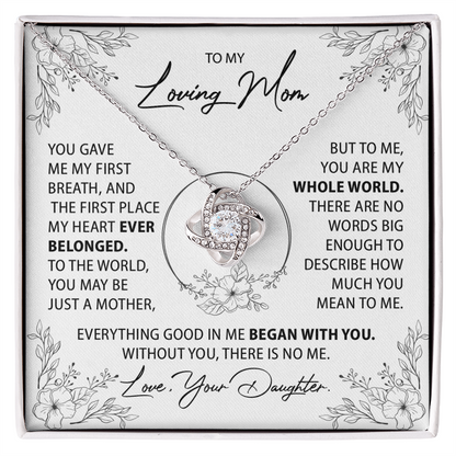 To My Mom - Everything good in me began with you - From Daughter