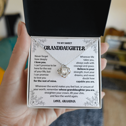 To My Granddaughter - Never forget how deeply I love you - From Grandma